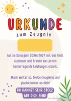 Vorschau - Arbeitsblätter - Urkunde zum Zeugnis - 3 Varianten - Seite 1