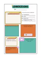 Vorschau - Anderer Materialtyp - Lehrerzeugnis - Deckblatt
