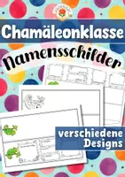 Vorschau - Mal- und Bastelvorlagen - Chamäleonklasse - Namensschilder (Klassentier) - Deckblatt