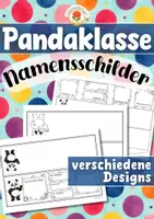 Vorschau - Mal- und Bastelvorlagen - Pandaklasse - Namensschilder (Klassentier) - Deckblatt