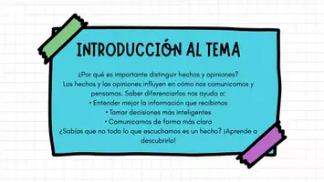 Vista previa - Unidades / Secuencias / Situaciones de Aprendizaje - Hechos vs Opiniones: Aprendizaje Visual Escolar - página 1