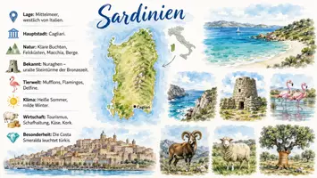 Vorschau - Arbeitsblätter - Arbeitsblätter zum Thema "Sardinien" (Lückentext, Hörverstehen) + Lösung & MP3 + Infografik - Seite 3