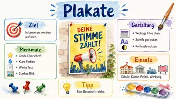 Vorschau - Arbeitsblätter - Arbeitsblätter "Plakate" + Lösung & MP3 + Infografik - Seite 3