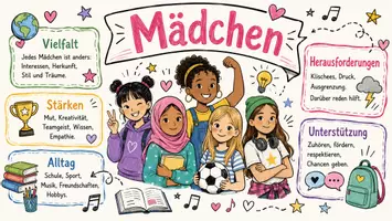 Vorschau - Arbeitsblätter - Arbeitsblatt "Mädchen" + Onlineübung & MP3 + Infografik - Seite 1