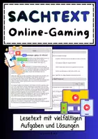 Vorschau - Arbeitsblätter - Sachtext: Medien & Internet: Online-Gaming - Deckblatt