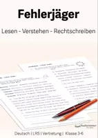 Vorschau - Arbeitsblätter - 10 Arbeitsblätter "Fehlerjäger" - LRS, Förderunterricht, Deutsch - Klasse 3-6 - Deckblatt