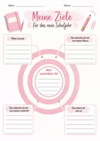 Vorschau - Arbeitsblätter - Ziele für das neue Schuljar - Deckblatt