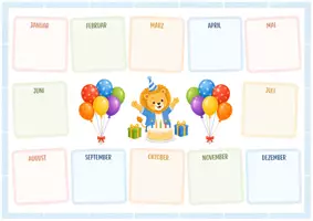Vorschau - Poster - Geburtstagskalender Löwenklasse | Geburtstagskind-Poster, Klassentier Löwe | Classroom Management & Klassenorganisation - Seite 1