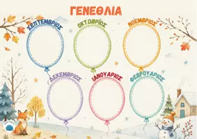 Προεπισκόπηση - Αφίσες - Birthday classroom poster (seasons) - Αφίσες Γενεθλίων για την Τάξη - Σελίδα 2