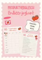 Vorschau - Arbeitsblätter - Produktvergleich Erdbeerjoghurt - Deckblatt
