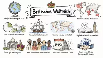Vorschau - Arbeitsblätter - Arbeitsblätter zum Thema "Britisches Weltreich" + Lösung & MP3 + Infografik - Seite 1