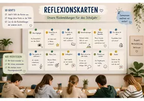 Vorschau - Poster - Reflexionskarten zum Schuljahresende | 12 Gesprächskarten für Morgenkreis, Stuhlkreis & Klassenrat - Seite 3