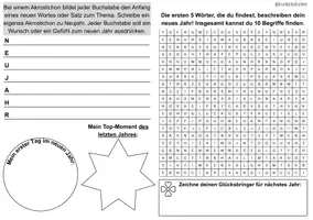 Vorschau - Arbeitsblätter - Neujahr - Deckblatt