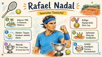 Vorschau - Arbeitsblätter - AB mit Fragen zum Thema "Rafael Nadal" + Lösungsblatt + Infografik - Seite 1