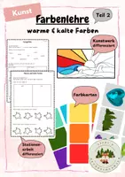 Vorschau - Arbeitsblätter - Farbenlehre 2 - warme & kalte Farben - Deckblatt