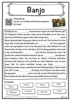 Vorschau - Unterrichtsreihen - Banjo Lückentext mit Wortspeicher Hörverstehen und Suchsel - Seite 1