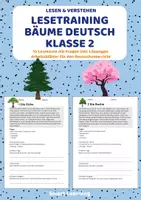 Vorschau - Stundenentwürfe - Leseverständnis Bäume – Klasse 2 | 10 Lesetexte mit Fragen & Lösungen - Deckblatt