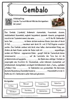 Vorschau - Unterrichtsreihen - Cembalo Lückentext mit Wortspeicher Hörverstehen und Suchsel - Seite 1
