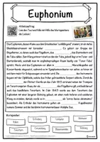 Vorschau - Unterrichtsreihen - Euphonium Lückentext mit Wortspeicher Hörverstehen und Suchsel - Seite 1