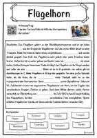 Vorschau - Unterrichtsreihen - Flügelhorn Lückentext mit Wortspeicher Hörverstehen und Suchsel - Seite 1