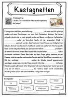 Vorschau - Unterrichtsreihen - Kastagnetten Lückentext mit Wortspeicher Hörverstehen und Suchsel - Seite 1