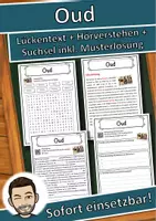 Vorschau - Unterrichtsreihen - Oud Lückentext mit Wortspeicher Hörverstehen und Suchsel - Deckblatt