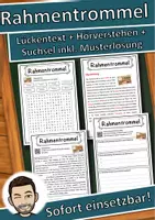 Vorschau - Unterrichtsreihen - Rahmentrommel Lückentext mit Wortspeicher Hörverstehen und Suchsel - Deckblatt