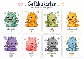 Vorschau - Arbeitsblätter - Gefühlsdrachen Unterrichtsmaterial über Gefühle - Seite 1