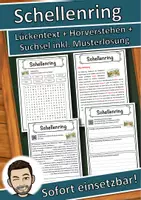 Vorschau - Unterrichtsreihen - Schellenring Lückentext mit Wortspeicher Hörverstehen und Suchsel - Deckblatt