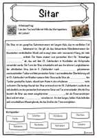 Vorschau - Unterrichtsreihen - Sitar Lückentext mit Wortspeicher Hörverstehen und Suchsel - Seite 1