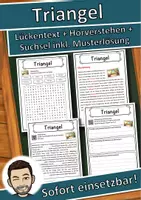 Vorschau - Unterrichtsreihen - Triangel Lückentext mit Wortspeicher Hörverstehen und Suchsel - Deckblatt