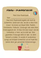 Vorschau - Aufgabenkarten - Ferien Plaudertasche + Steckbriefe - Seite 1