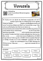 Vorschau - Unterrichtsreihen - Vuvuzela Lückentext mit Wortspeicher Hörverstehen und Suchsel - Seite 1