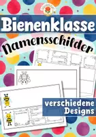Vorschau - Mal- und Bastelvorlagen - Bienenklasse - Namensschilder (Klassentier) - Deckblatt