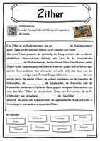 Vorschau - Unterrichtsreihen - Zither Lückentext mit Wortspeicher Hörverstehen und Suchsel - Seite 1
