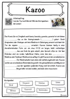 Vorschau - Unterrichtsreihen - Kazoo Lückentext mit Wortspeicher Hörverstehen und Suchsel - Seite 1