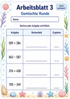 Vorschau - Arbeitsblätter - Schriftlich addieren und subtrahieren | Mathematik Klasse 3 | 6 Arbeitsblätter als PDF - Seite 3