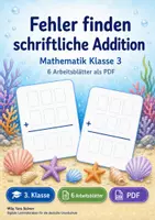 Vorschau - Arbeitsblätter - Fehler finden schriftliche Addition | Mathematik Klasse 3 | 6 Arbeitsblätter als PDF - Deckblatt