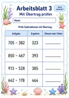 Vorschau - Arbeitsblätter - Fehler finden schriftliche Subtraktion | Mathematik Klasse 3 | 6 Arbeitsblätter als PDF - Seite 3