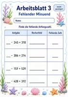 Vorschau - Arbeitsblätter - Ergänzungsaufgaben schriftlich | Mathematik Klasse 3 | 6 Arbeitsblätter als PDF - Seite 3