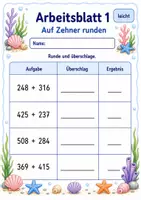 Vorschau - Arbeitsblätter - Überschlag schriftliche Addition | Mathematik Klasse 3 | 6 Arbeitsblätter als PDF - Seite 1