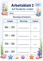 Vorschau - Arbeitsblätter - Überschlag schriftliche Subtraktion | Mathematik Klasse 3 | 6 Arbeitsblätter als PDF - Seite 2