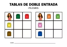 Vista previa - Hojas de trabajo - Tablas de doble entrada con policubos - página 1