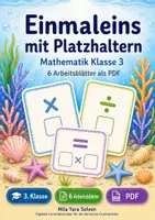 Vorschau - Arbeitsblätter - Einmaleins mit Platzhaltern | Mathematik Klasse 3 | 6 Arbeitsblätter als PDF - Deckblatt