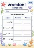 Vorschau - Arbeitsblätter - Einmaleins mit Platzhaltern | Mathematik Klasse 3 | 6 Arbeitsblätter als PDF - Seite 1