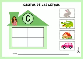 Vista previa - Hojas de trabajo - Casitas de las letras: clasifica palabras por su inicial - página 2