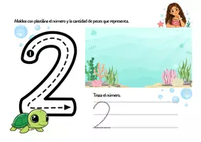 Vista previa - Juegos / Gamificación - Números con plastilina: trazado, conteo y motricidad fina - página 1