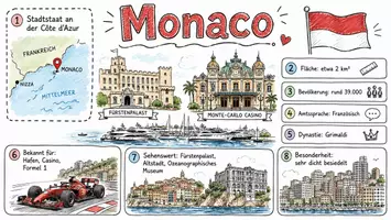 Vorschau - Arbeitsblätter - AB mit Fragen zum Thema "Monaco" + Lösungsblatt + Infografik - Seite 1