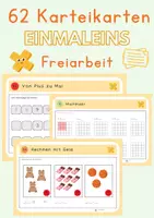 Vorschau - Stationenlernen - Karteikarten Einmaleins Freiarbeit 3-fach differenziert Mathe - Deckblatt