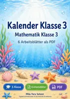 Vorschau - Arbeitsblätter - Kalender Klasse 3 | Mathematik Klasse 3 | 6 Arbeitsblätter als PDF - Deckblatt